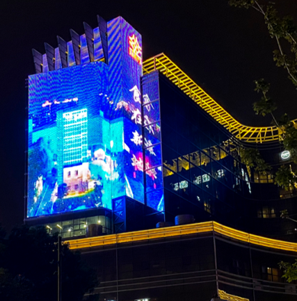 無錫新地假日廣場百仕達(dá)大廈LED網(wǎng)格屏項目