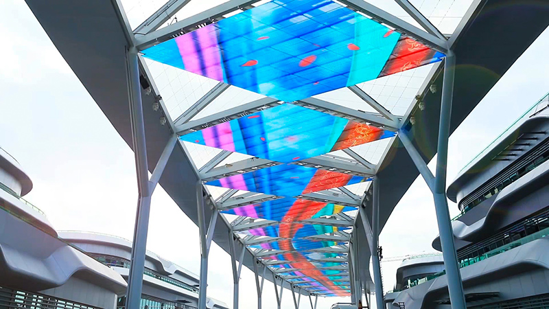 貴州天文小鎮(zhèn)商業(yè)街透明天幕屏項(xiàng)目